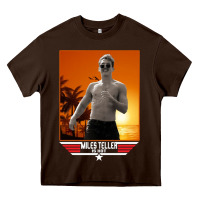 Chocolate Brown rooster topgun retro Heavy Core Tee - lanVoArt