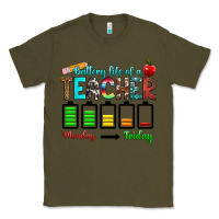 Army Green battery life of a teacher monday friday Classic Tee - RanaPortraitStore