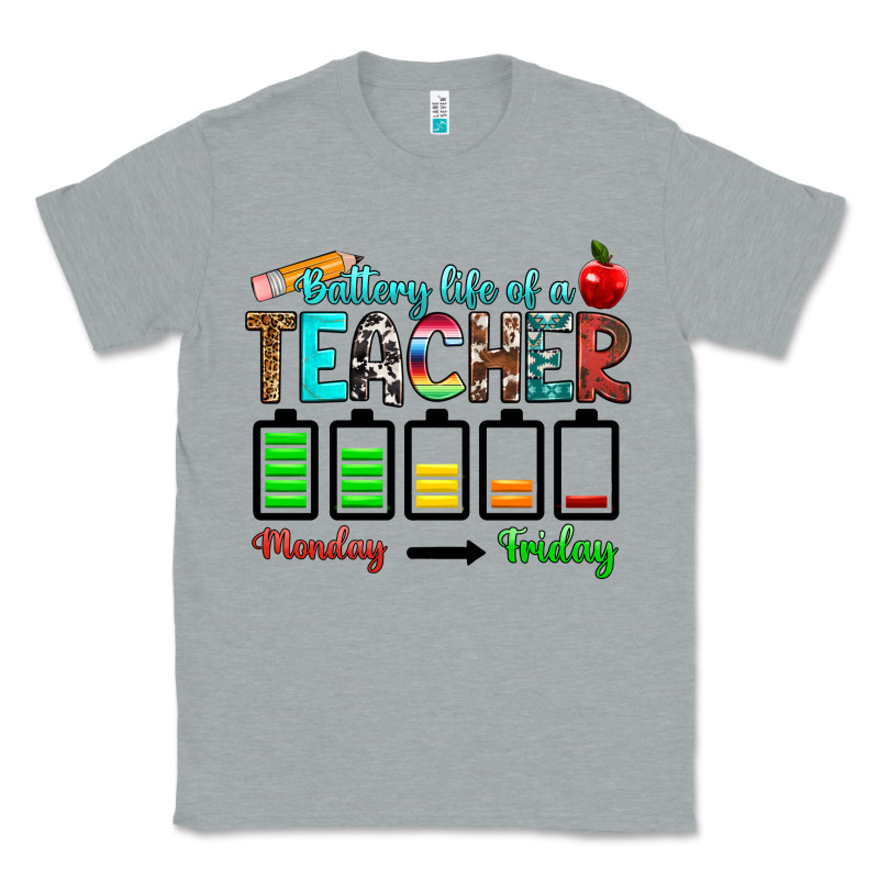 Battery Life Of A Teacher Monday Friday Classic Tee by RanaPortraitStore | Teevron