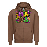 Chestnut Mardi Gras leopard frame mama Mother's Day Zipper Hoodie - LillyAllenDesigns
