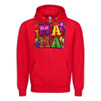 Red Mardi Gras leopard frame mama Mother's Day Zipper Hoodie - LillyAllenDesigns