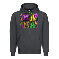 Smoke Mardi Gras leopard frame mama Mother's Day Zipper Hoodie - LillyAllenDesigns