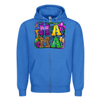 True Royal Mardi Gras leopard frame mama Mother's Day Zipper Hoodie - LillyAllenDesigns