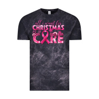 Cloud Black all i want for christmas is a cure breast cancer Vintage Tee - texasbilliewilder