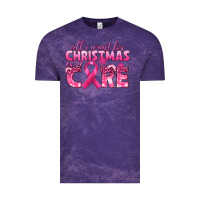 Cloud Purple all i want for christmas is a cure breast cancer Vintage Tee - texasbilliewilder