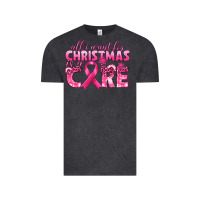 Vintage Black all i want for christmas is a cure breast cancer Vintage Tee - texasbilliewilder
