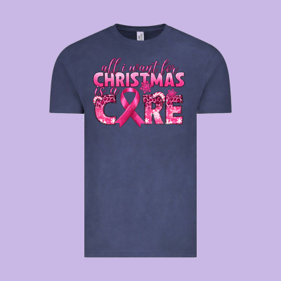 All I Want For Christmas Is A Cure Breast Cancer Vintage Tee Designed By Texasbilliewilder