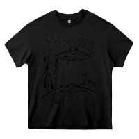 Black the alien paul Heavy Core Tee - lanVoArt
