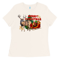 Bone Merry Christmas Deer Ladies Tee - LillyAllenDesigns