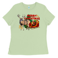 Matcha Merry Christmas Deer Ladies Tee - LillyAllenDesigns