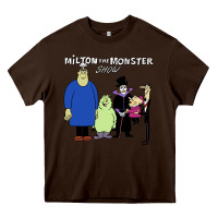 Chocolate Brown 60s milton the monster show characters and logotype Heavy Core Tee - lanVoArt