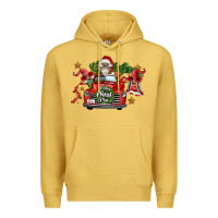 Antique Gold merry christmas truck gnomies Premium Hoodie - FaDigitalArtStudio