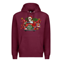 Burgundy merry christmas truck gnomies Premium Hoodie - FaDigitalArtStudio