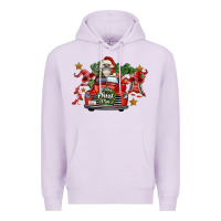 Lilac merry christmas truck gnomies Premium Hoodie - FaDigitalArtStudio