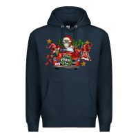 Navy merry christmas truck gnomies Premium Hoodie - FaDigitalArtStudio