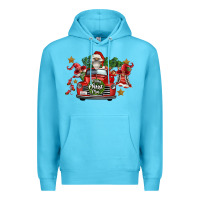 Ocean Blue merry christmas truck gnomies Premium Hoodie - FaDigitalArtStudio