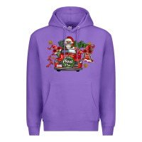 Purple merry christmas truck gnomies Premium Hoodie - FaDigitalArtStudio