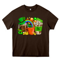Chocolate Brown St. Patricks Day Coffee Cups Heavy Core Tee - BundleAndBundleShop