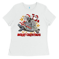 White Merry Christmas Tortoise And Koala Ladies Tee - LillyAllenDesigns