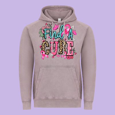 Find A Cure Cancer Awareness Vintage Hoodie Designed By Howdyjamesfarm