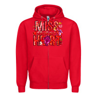 Red Mis Steal Your Heart Zipper Hoodie - CowhideDigitalArt