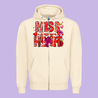 Mis Steal Your Heart Zipper Hoodie Designed By Cowhidedigitalart