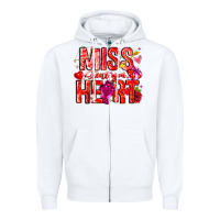White Mis Steal Your Heart Zipper Hoodie - CowhideDigitalArt