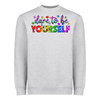 Heather Grey Western Dare To Be Yourself LGBTQ Heavyweight Sweatshirt - BundleAndBundleShop