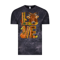 Cloud Black Love fall cow Vintage Tee - NancyCooperArtShop