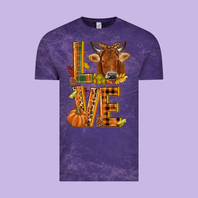 Love Fall Cow Vintage Tee Designed By Nancycooperartshop