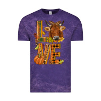 Cloud Purple Love fall cow Vintage Tee - NancyCooperArtShop