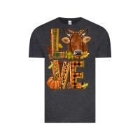 Vintage Black Love fall cow Vintage Tee - NancyCooperArtShop