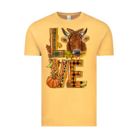 Vintage Mustard Love fall cow Vintage Tee - NancyCooperArtShop