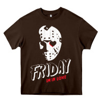 Chocolate Brown friday the 13th friday i'm in love vintage style horror halloween t sh Heavy Core Tee - lanVoArt