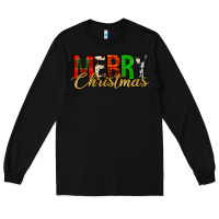 Black merry christmas western Long Sleeve Tee - Jasminsmagicworld