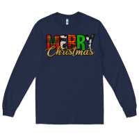 Navy merry christmas western Long Sleeve Tee - Jasminsmagicworld