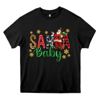 Black Santa Baby With Santa Heavy Core Tee - BundleAndBundleShop