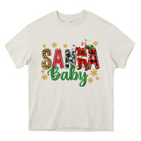 Cream Santa Baby With Santa Heavy Core Tee - BundleAndBundleShop