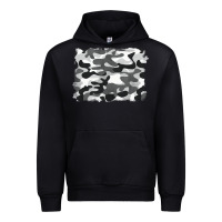 Black black and white camouflage Urban Hoodie - BarkalooDesign