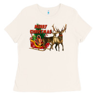 Bone merry christmas two deers Ladies Tee - LillyAllenDesigns