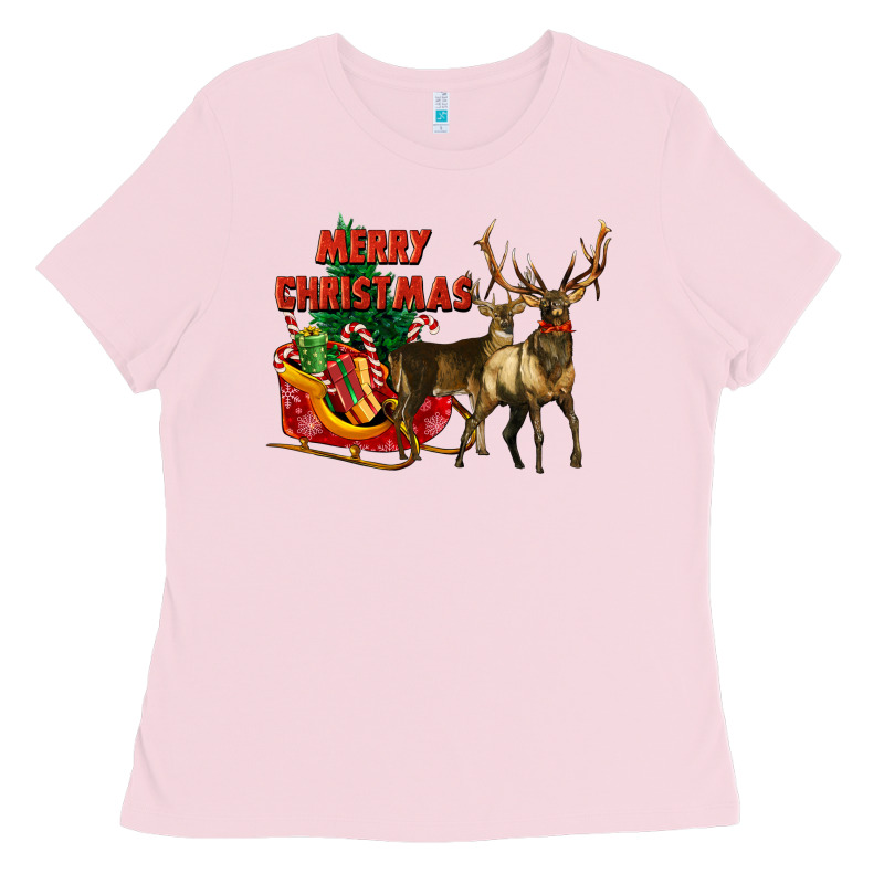 Merry Christmas Two Deers Ladies Tee by LillyAllenDesigns | Teevron