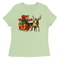 Matcha merry christmas two deers Ladies Tee - LillyAllenDesigns