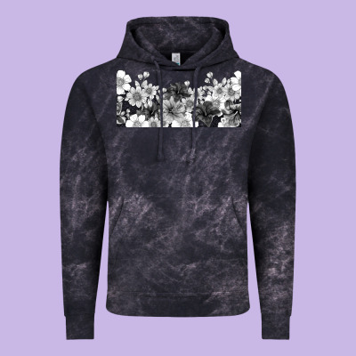 Black And White Floral Vintage Hoodie Designed By Tumblerdesignbyshophia