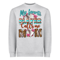 Heather Grey My Favorite Player Calls Me Mom Heavyweight Sweatshirt - BundleAndBundleShop