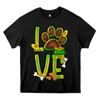 Black Tie dye St. Patrick's Day love dog paw Heavy Core Tee - BundleAndBundleShop