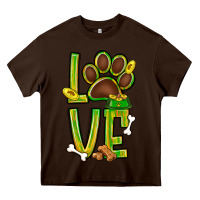 Chocolate Brown Tie dye St. Patrick's Day love dog paw Heavy Core Tee - BundleAndBundleShop