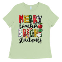 Matcha Merry Teacher Bright Students Christmas Ladies Tee - LillyAllenDesigns