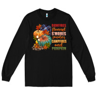 Black bonfires flannels smores campfires and pu Long Sleeve Tee - CowGirlArtShop