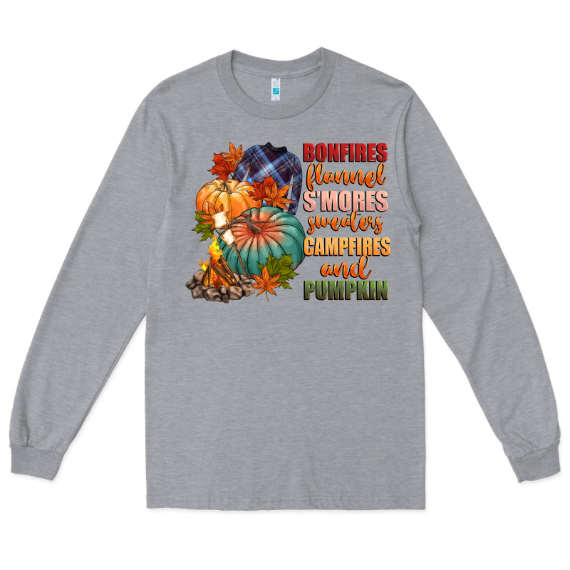 Bonfires Flannels Smores Campfires And Pu Long Sleeve Tee by CowGirlArtShop | Teevron