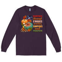 Plum bonfires flannels smores campfires and pu Long Sleeve Tee - CowGirlArtShop